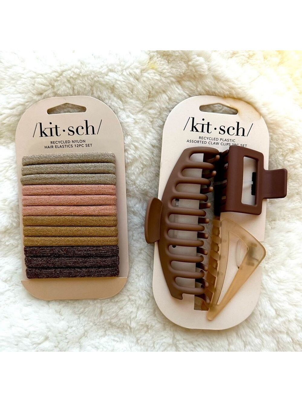 Kitsch Neutral Claw Clips Hair Ties New